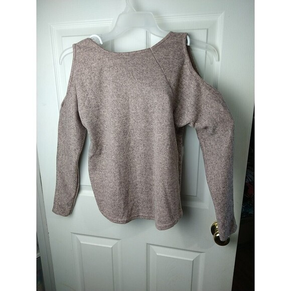 $ Boohoo Pink Heather Coldshoulder Pullover Top. Size 8 - Picture 9 of 9